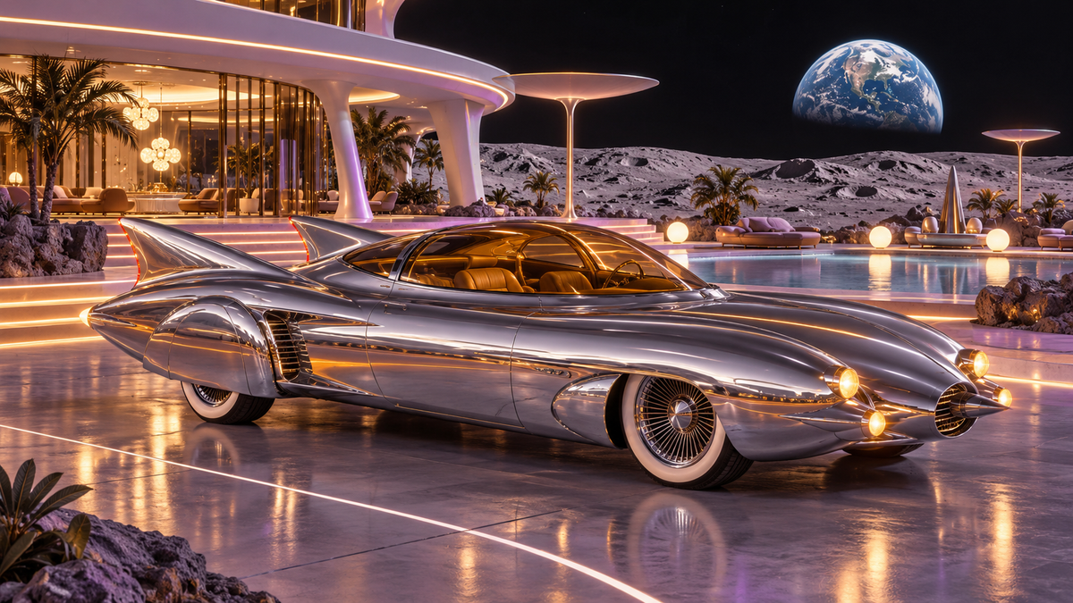 Chrome Comet futuristic digital art by WarpLuxe