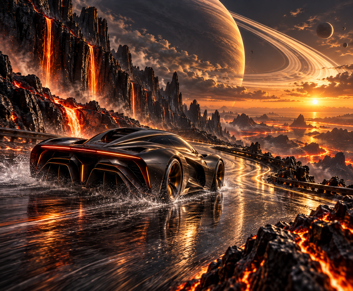 Ember Rings futuristic digital art by WarpLuxe