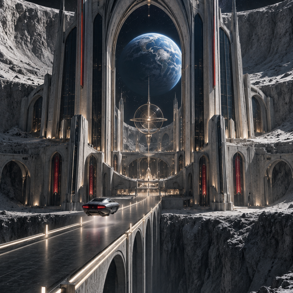 Lunar Reliquary futuristic digital wall art by WarpLuxe