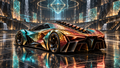 Mosaic Raptor futuristic digital art by WarpLuxe