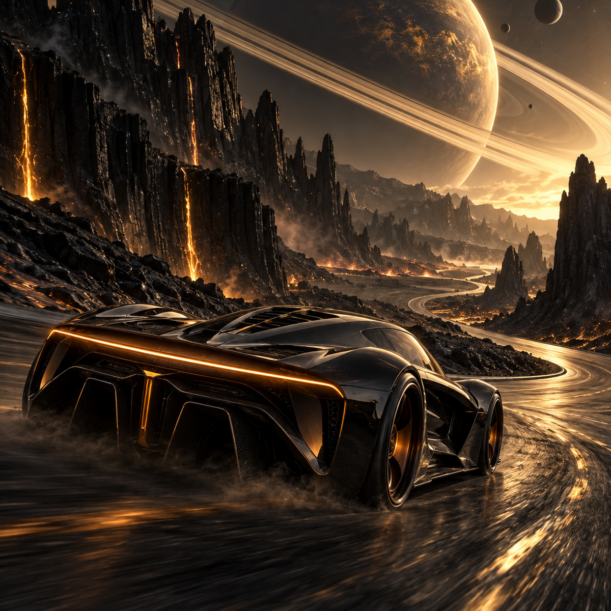 Obsidian Manta futuristic digital wall art by WarpLuxe