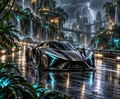 Obsidian Monsoon futuristic digital art by WarpLuxe