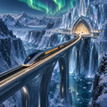 Polar Crown futuristic digital wall art by WarpLuxe