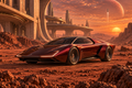 Red Frontier futuristic digital art by WarpLuxe
