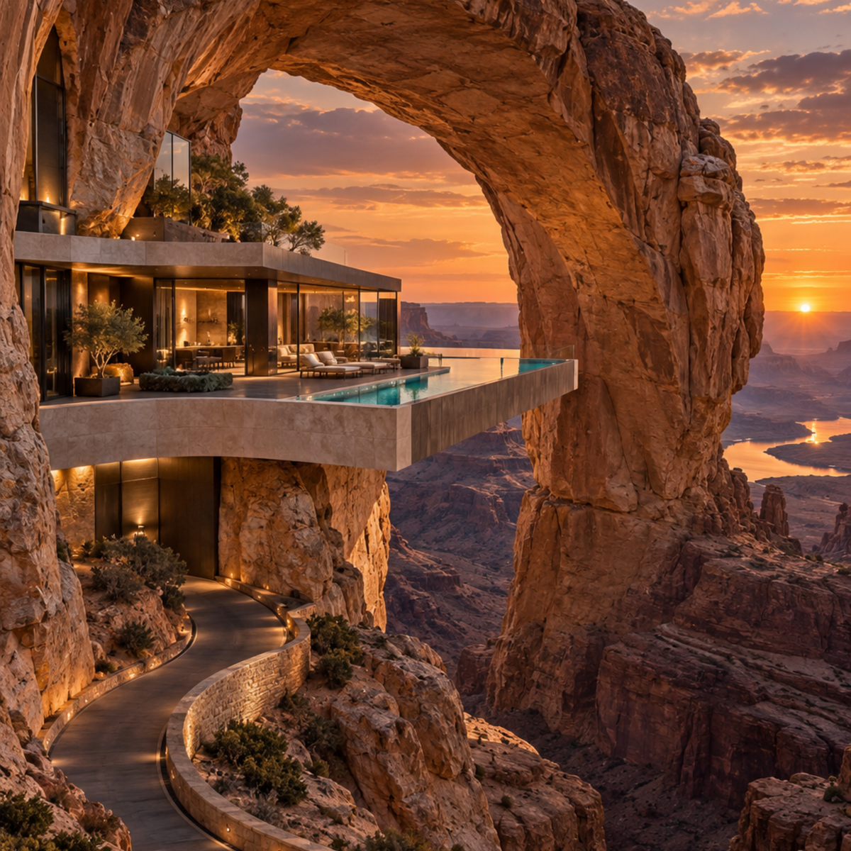 Solstice House futuristic digital wall art by WarpLuxe