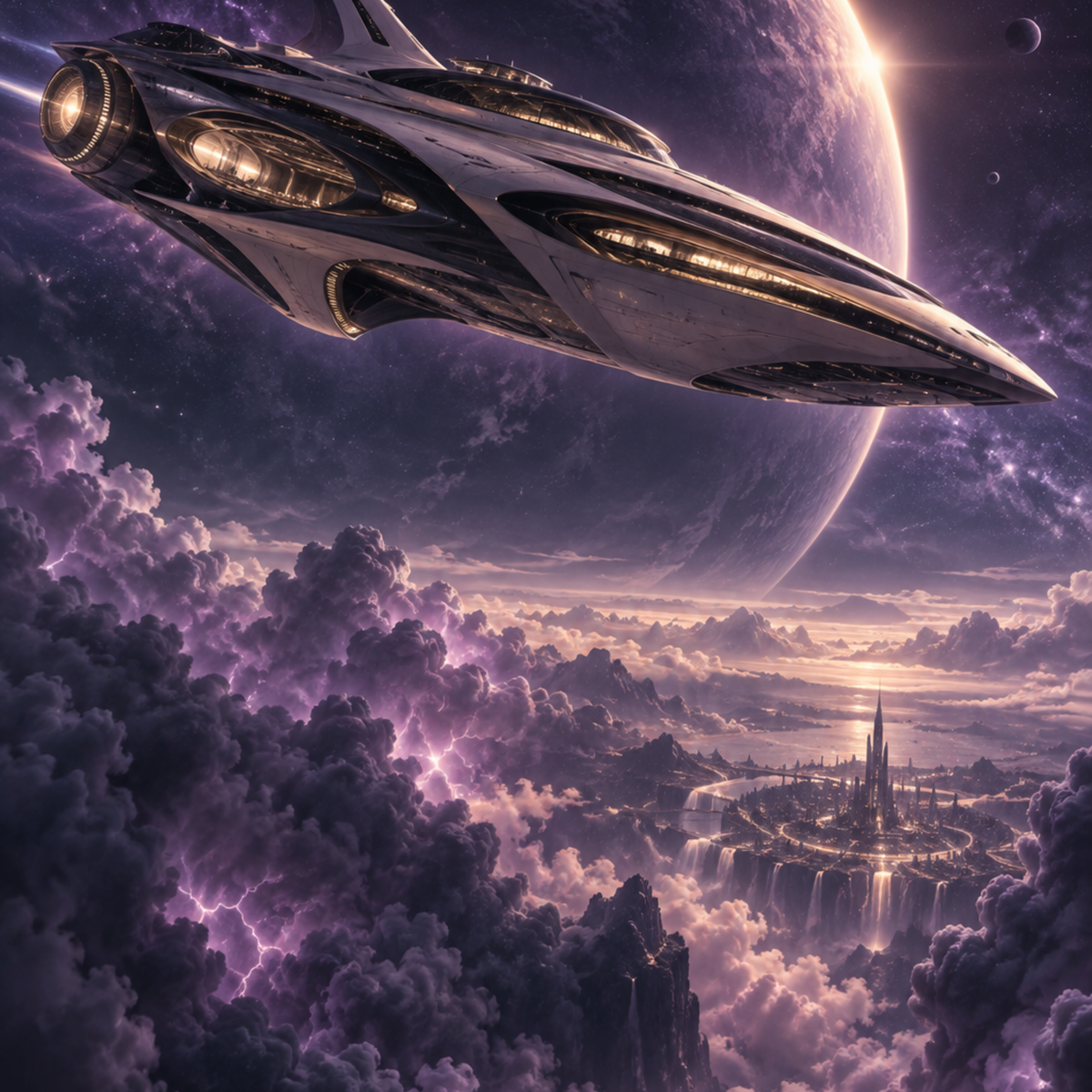 Vesper Ark futuristic digital wall art by WarpLuxe