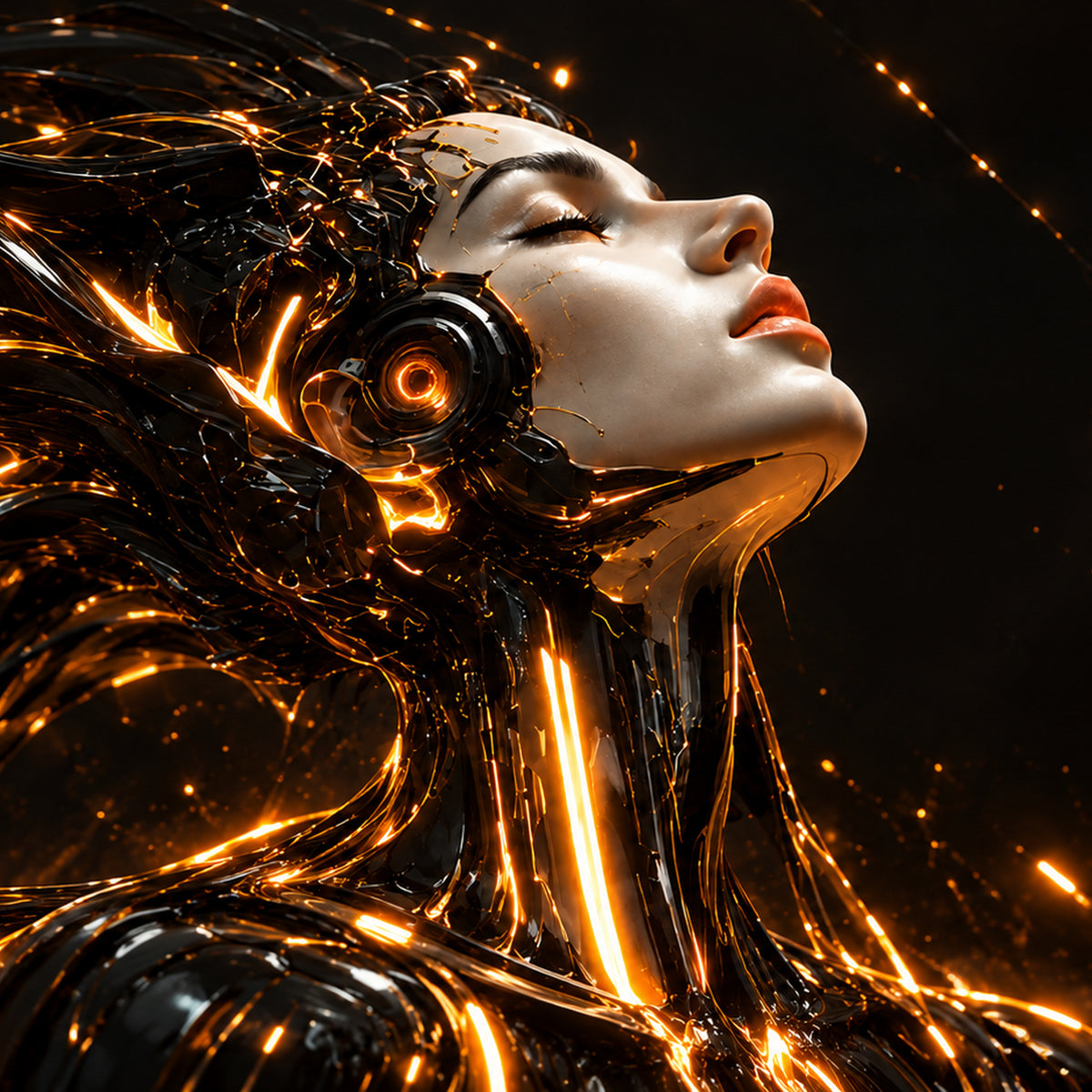 Inner Future clean cybernetic portrait artwork by WarpLuxe